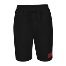Load image into Gallery viewer, Embroidered🧵 Red &amp; Black fleece shorts
