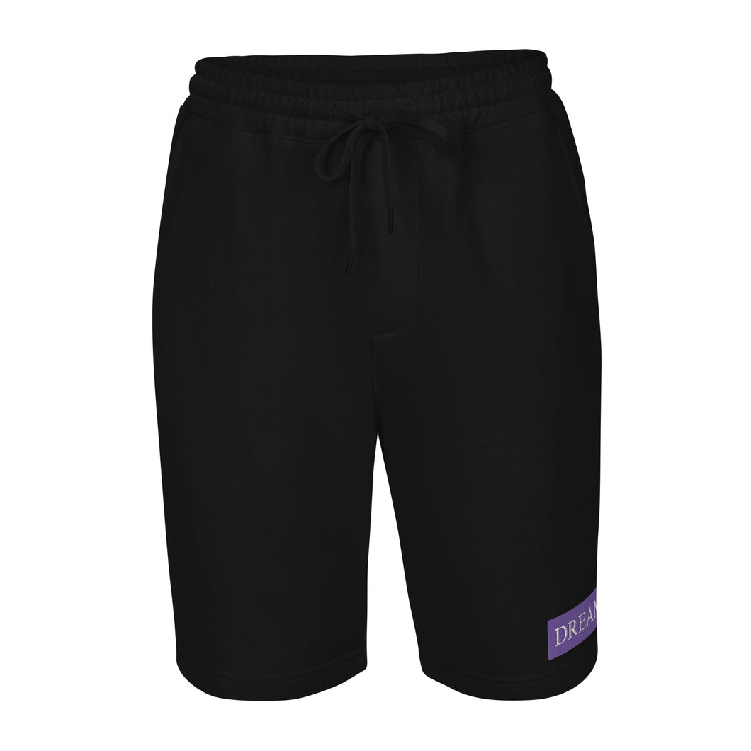 Embroidered🧵 Purple & White fleece shorts