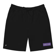 Load image into Gallery viewer, Embroidered🧵 Purple &amp; White fleece shorts
