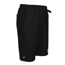 Load image into Gallery viewer, Embroidered🧵 Purple &amp; White fleece shorts
