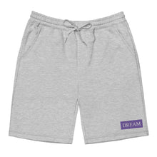 Load image into Gallery viewer, Embroidered🧵 Purple &amp; White fleece shorts
