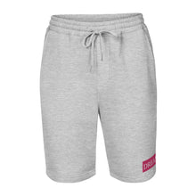 Load image into Gallery viewer, Embroidered🧵 Pink &amp; White fleece shorts
