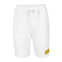 Load image into Gallery viewer, Embroidered🧵 Gold &amp; White fleece shorts
