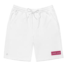 Load image into Gallery viewer, Embroidered🧵 Pink &amp; White fleece shorts
