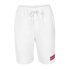 Load image into Gallery viewer, Embroidered🧵 Pink &amp; White fleece shorts
