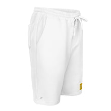 Load image into Gallery viewer, Embroidered🧵 Gold &amp; White fleece shorts
